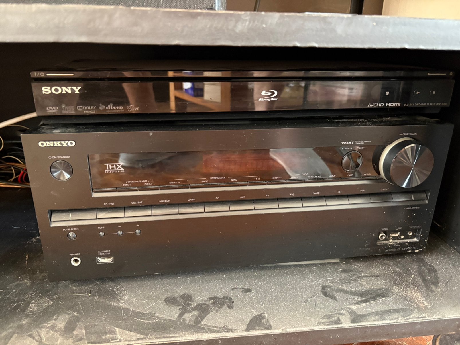 Onkyo en HP Jamo 5.1 thuisbioscoop, Audio, Tv en Foto, Versterkers en Ontvangers, Ophalen, Gebruikt, 120 watt of meer, Onkyo
