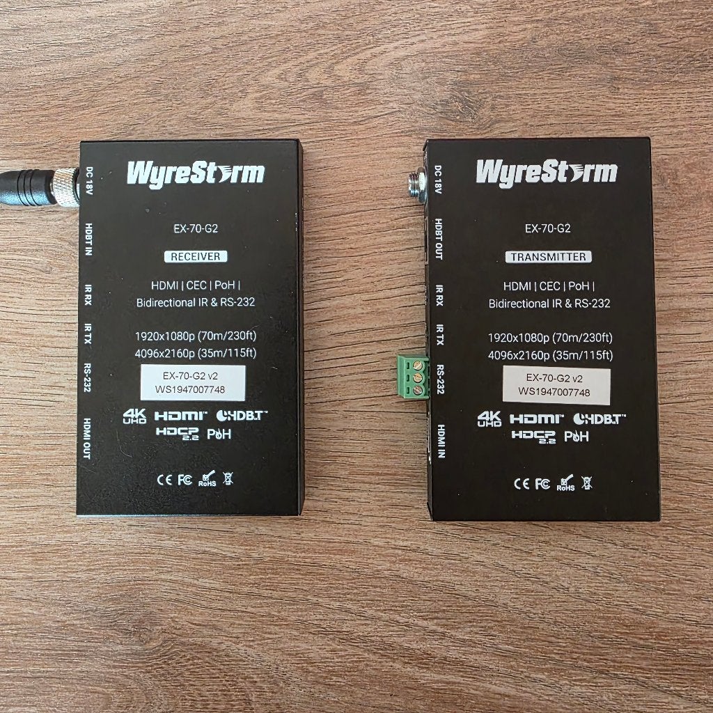 kit WyreStorm EX-70-G2 – Extension HDMI 4K par câble réseau, Ophalen, Gebruikt, 10 meter of meer, Overige kabels