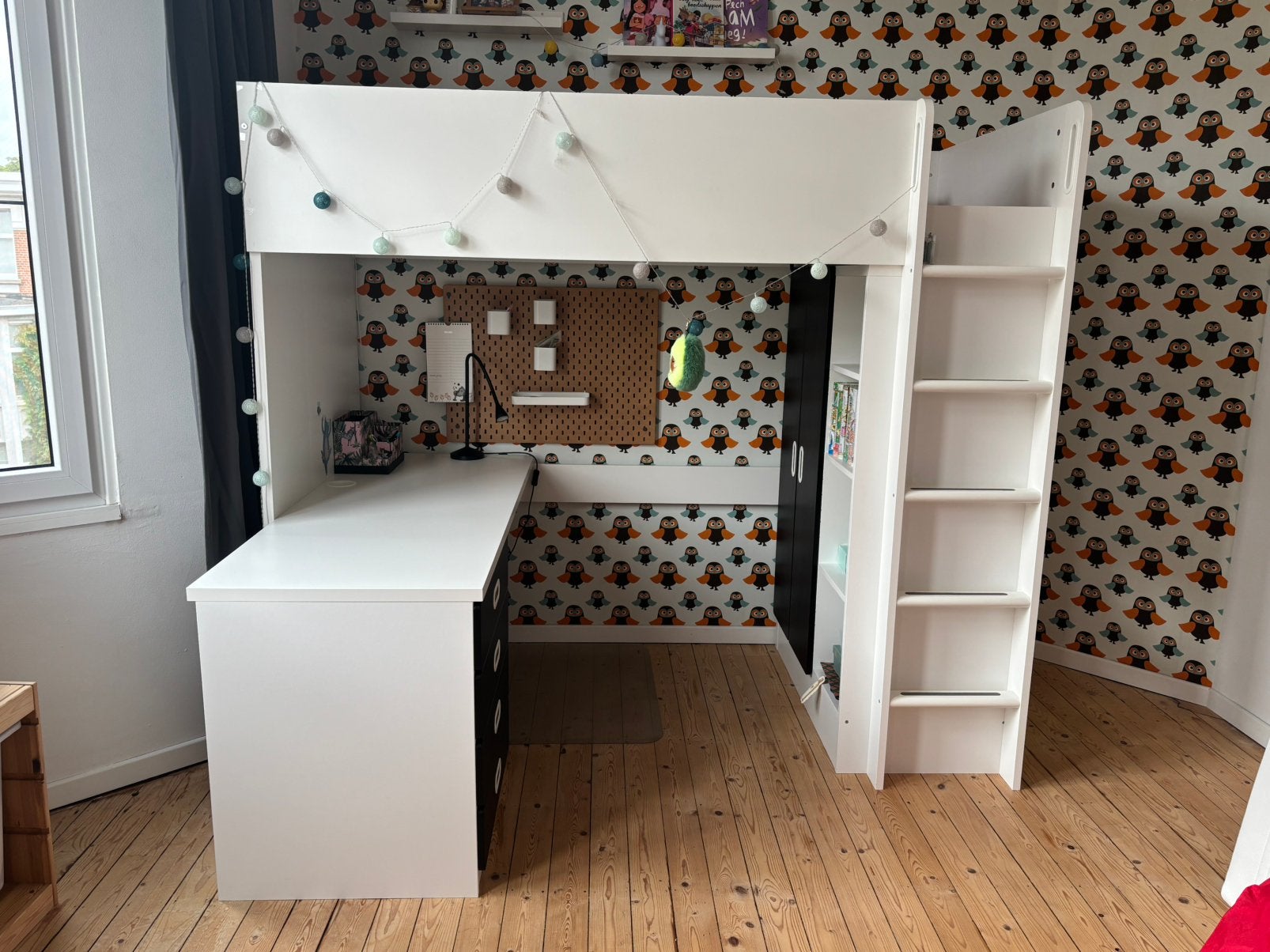 Hoogslaper met bureau, Kinderen en Baby's, Kinderkamer | Stapelbedden en Hoogslapers, Ophalen, Zo goed als nieuw, Hoogslaper