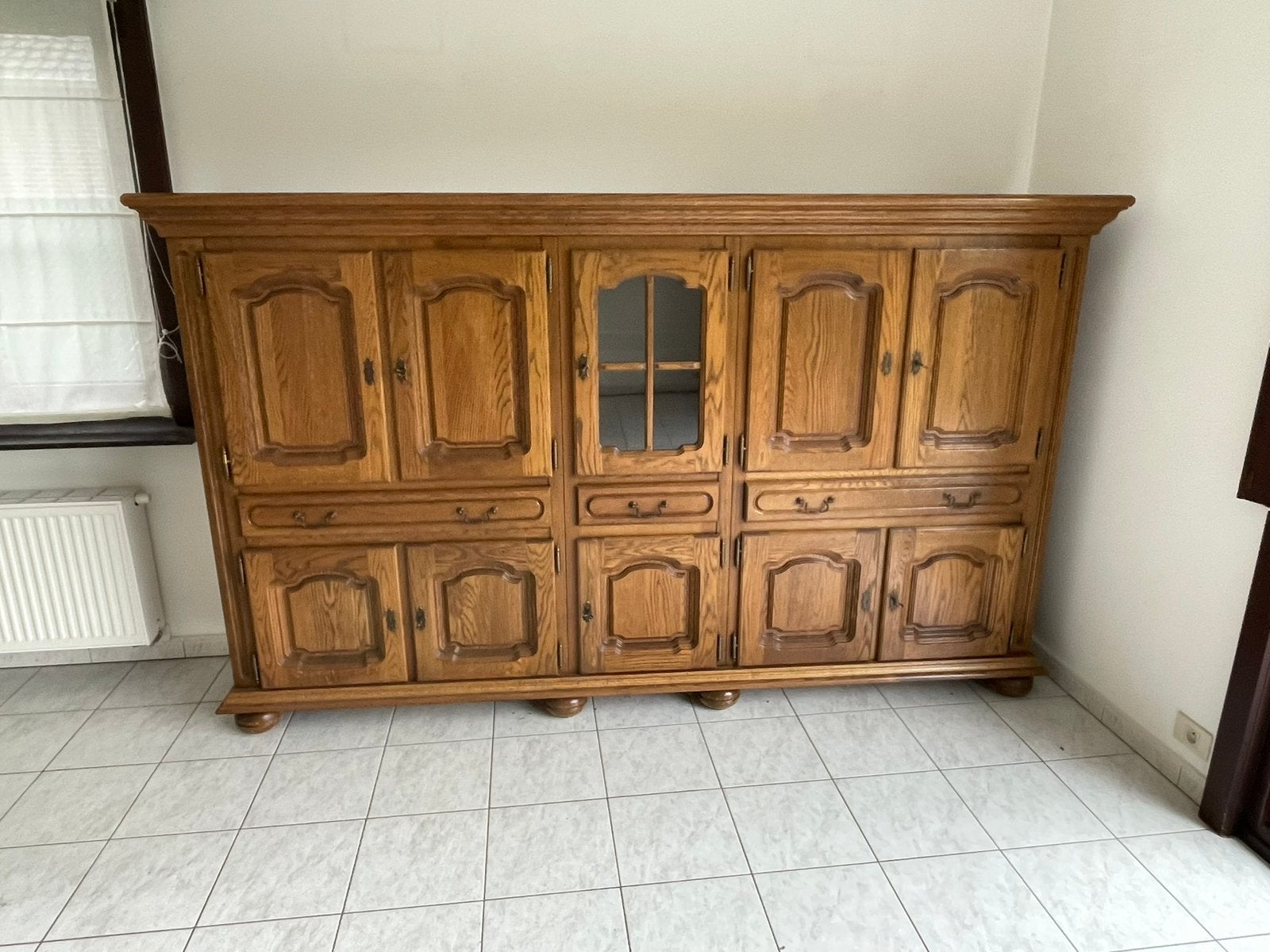 Klassiek houten dressoir, Ophalen, Gebruikt, Met deur(en), 200 cm of meer