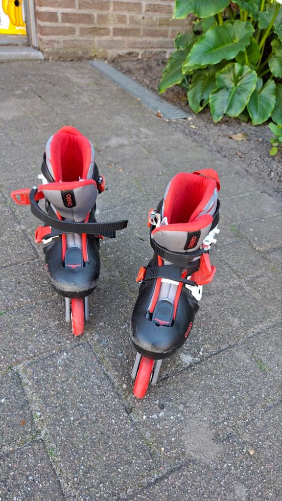 Inline skates Oxelo 3, rood, Ophalen