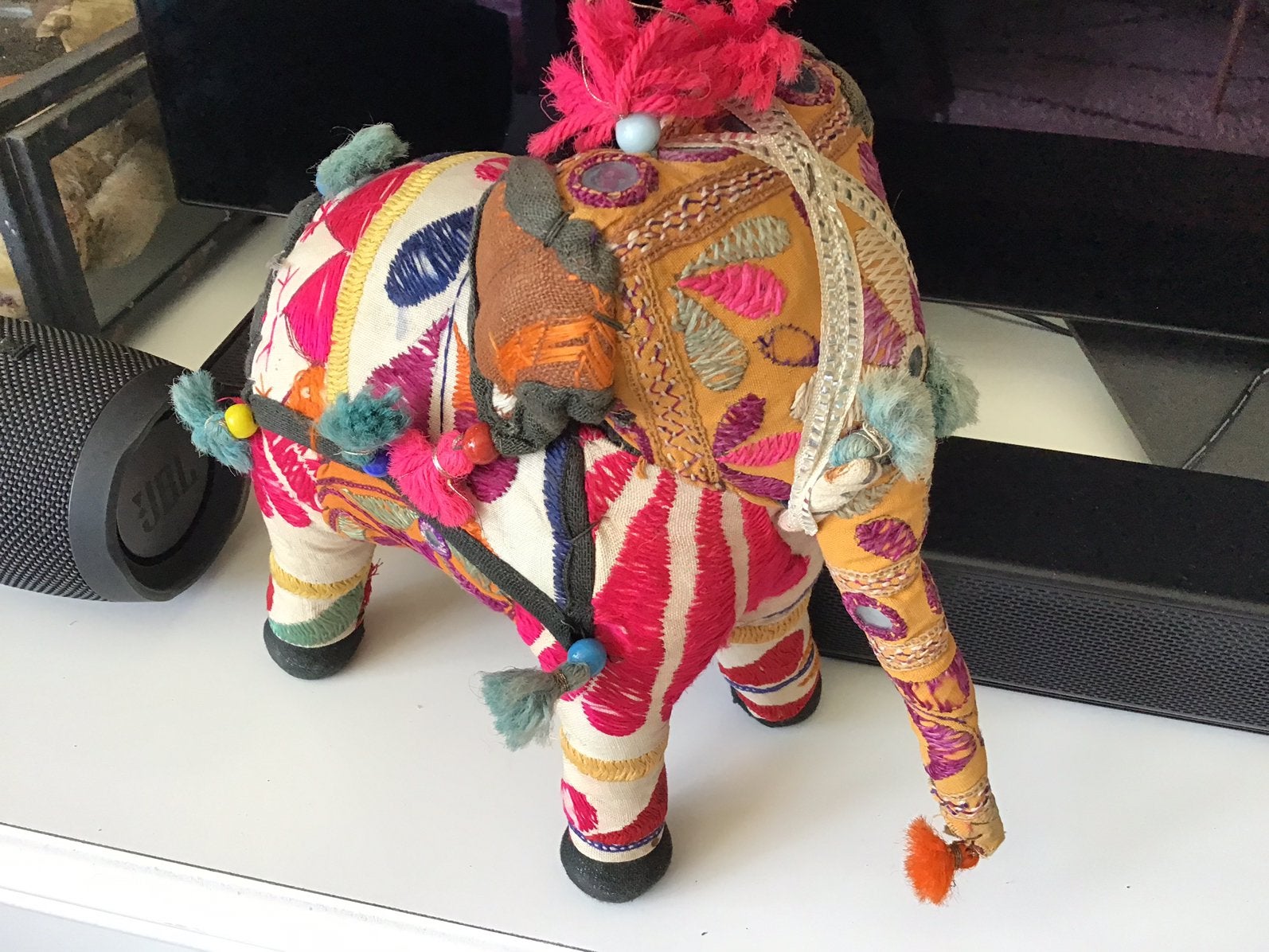 Vintage olifant Rajasthani uniek retro kunst India, Verzenden
