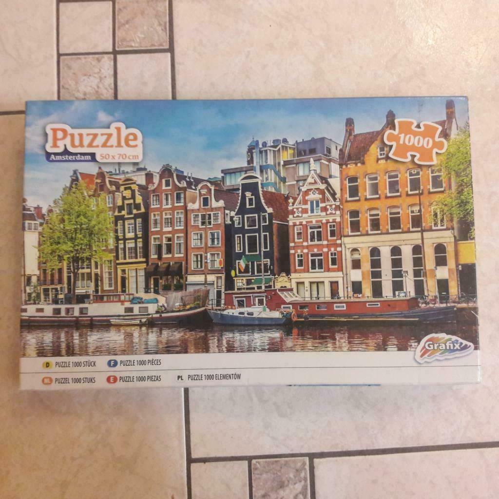 Puzzel 1000 stuks Amsterdam, Hobby en Vrije tijd, Ophalen of Verzenden, 500 t/m 1500 stukjes, Zo goed als nieuw, Legpuzzel