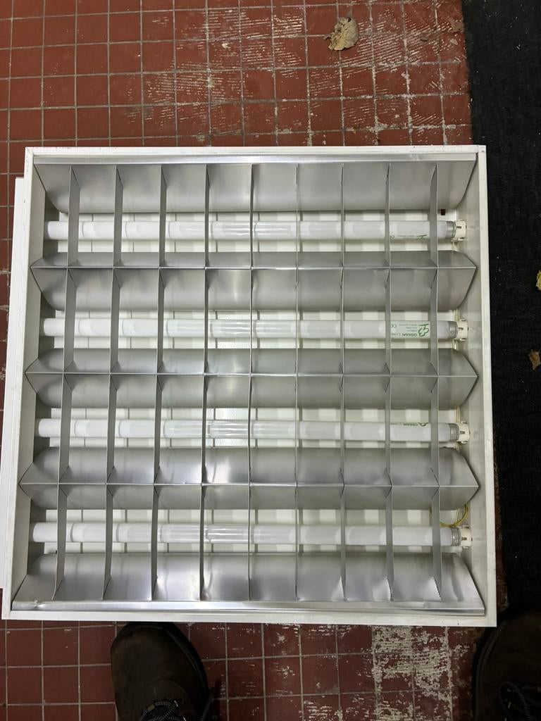 Lichtbak - tl armatuur 60x60 inbouw, 2 € per stuk., Huis en Inrichting, Ophalen, Gebruikt, Metaal, Modern