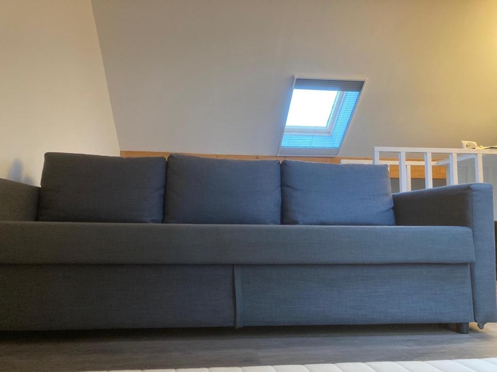 Divan-lit Ikéa - Friheten, Maison & Meubles, 100 cm, Gris, Comme neuf, Enlèvement