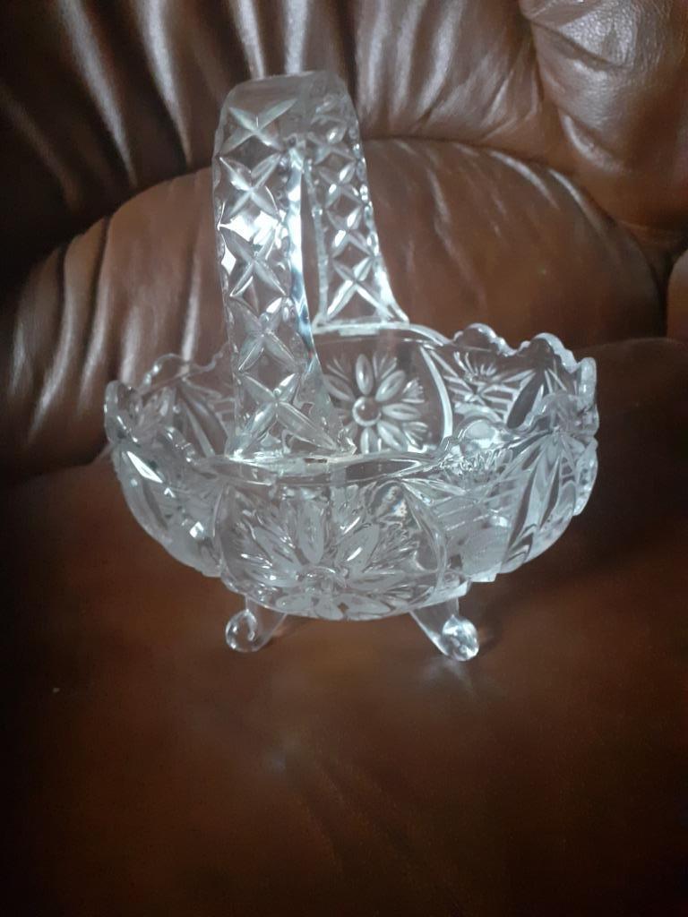 Glazen versierd mandje, Antiek en Kunst, Ophalen of Verzenden