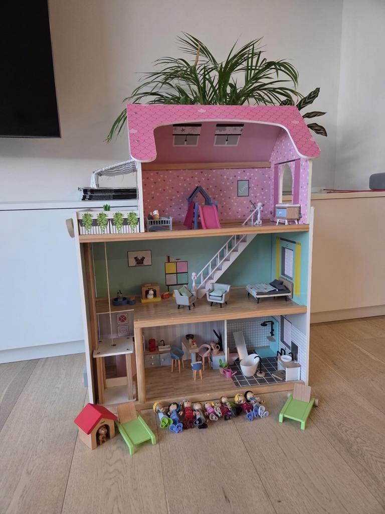 Poppenhuis incl.accessoires, Ophalen, Poppenhuis