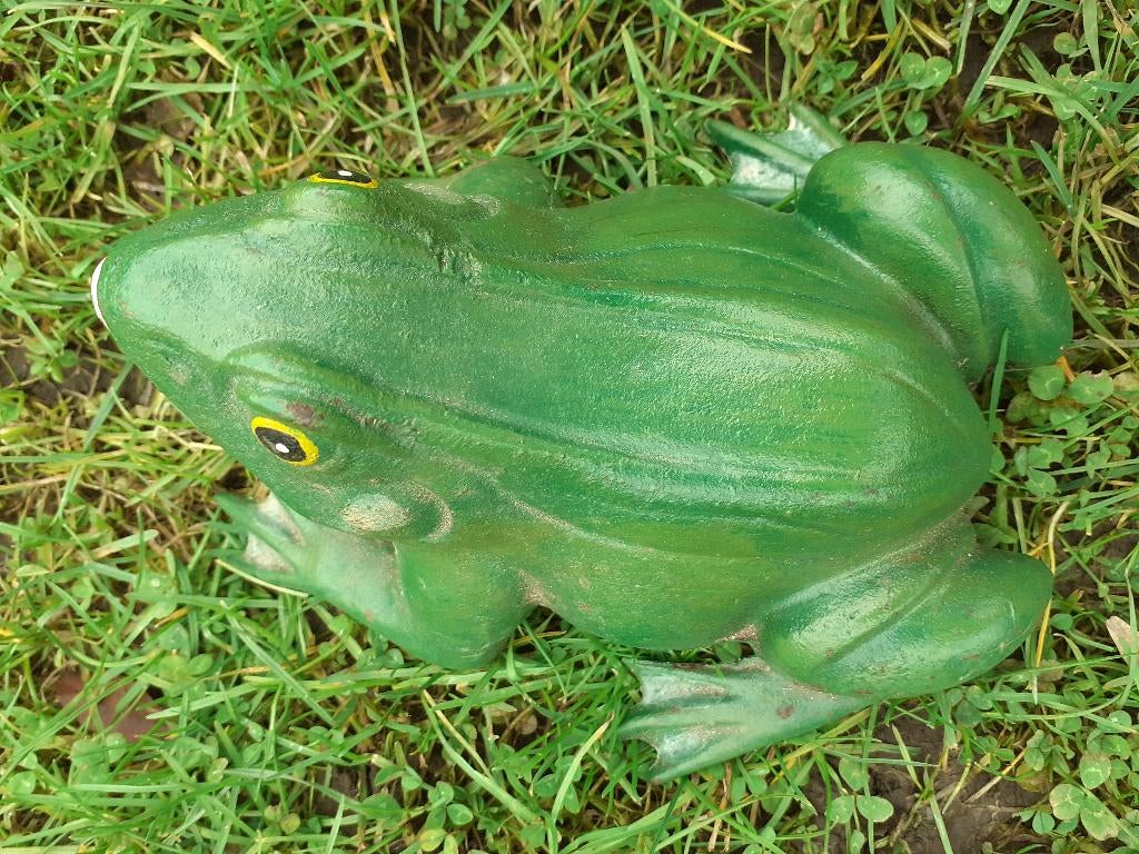 SUPERBE GRENOUILLE EN FONTE PATINEE VERTE, Jardin & Terrasse, Enlèvement ou Envoi, Neuf, Autres matériaux, Animal