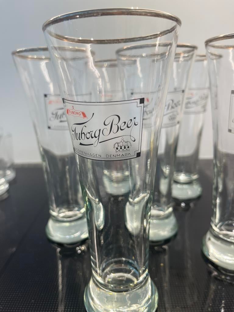 6 Tuborg Beer glazen, Verzamelen, Ophalen of Verzenden, Zo goed als nieuw