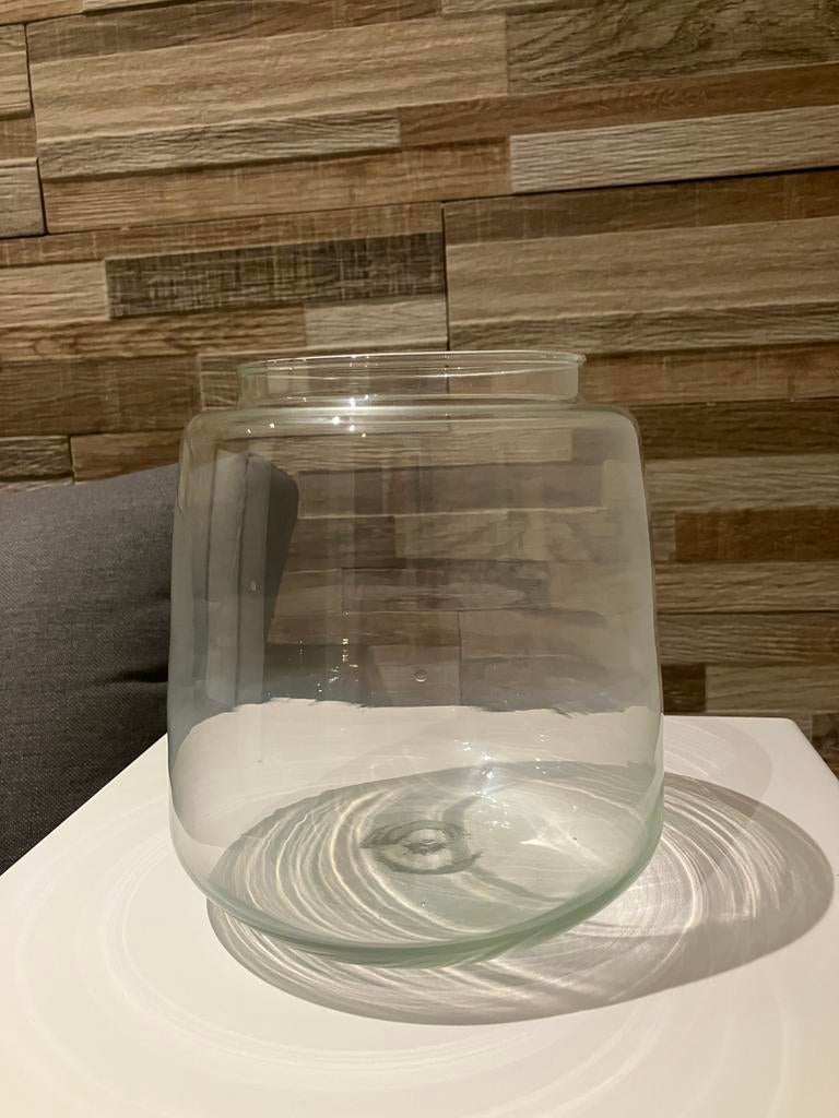 Vaas / windlicht in glas met opstaand randje, Enlèvement ou Envoi, Comme neuf, Verre