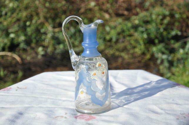 cruche vinaigrier verre soufflet chênée, Antiek en Kunst, Antiek | Glaswerk en Kristal, Ophalen of Verzenden