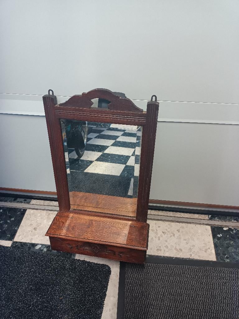 sleutelkastje massief hout en spiegel, Antiek en Kunst, Antiek | Meubels | Kasten, Ophalen