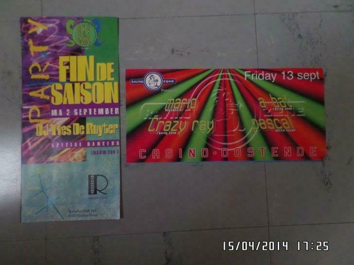 Flyers Party - Fin de saison @ Oxygene (Knokke) 1997, Tickets & Billets