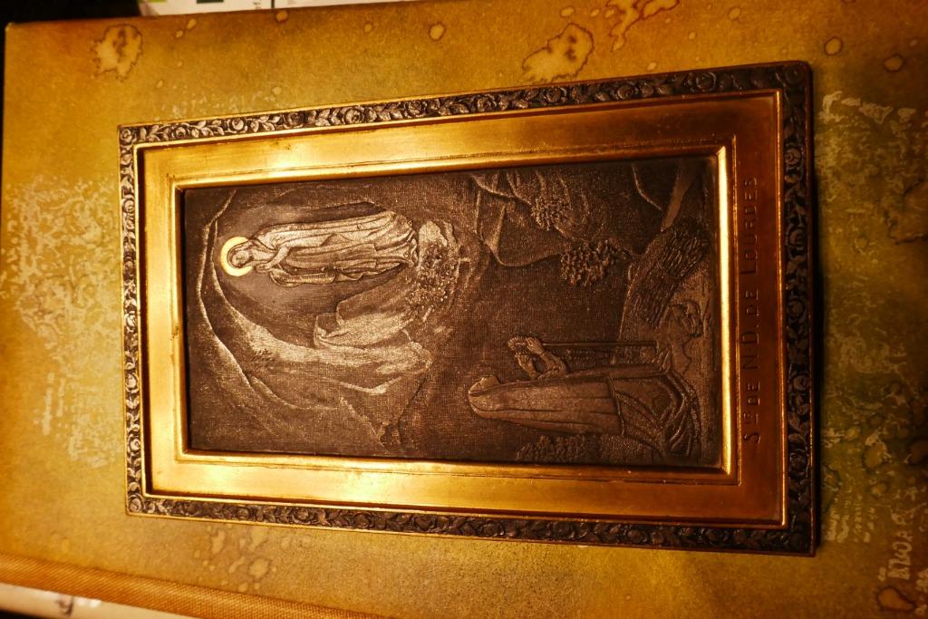 Gravure op metaal – Lourdes, Ophalen of Verzenden