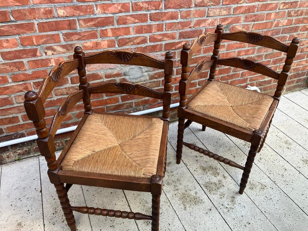 Hoekstoel antiek 2 stuks, Antiek en Kunst, Ophalen of Verzenden