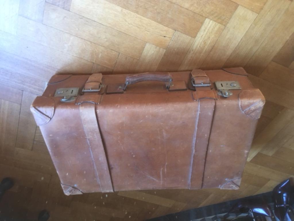 grande valise plein cuir des années 1920, Enlèvement ou Envoi, Comme neuf, 60 à 70 cm, 45 à 55 cm