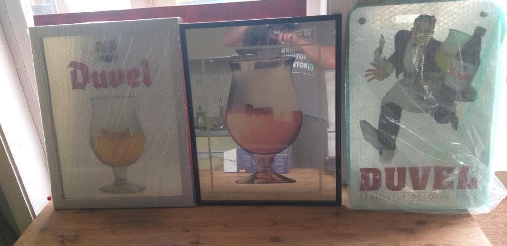 Set van 3 Duvel spiegels , 150€ voor de 3 samen, Ophalen, Zo goed als nieuw, Duvel