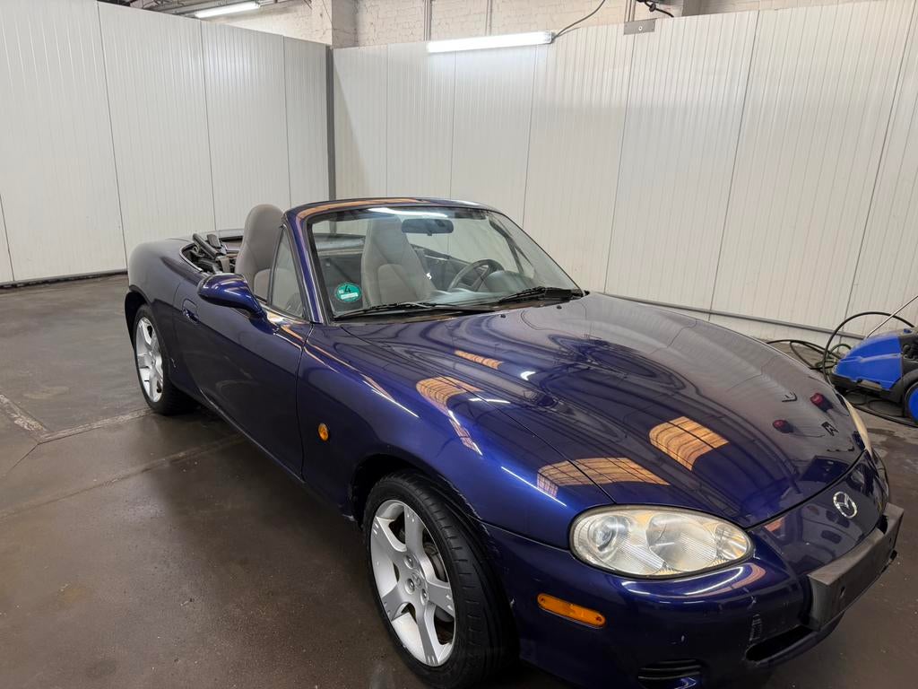 Mazda MX-5 1.6i 16V 2003 146000km, Auto's, Beige, Cabriolet, Blauw, Bedrijf