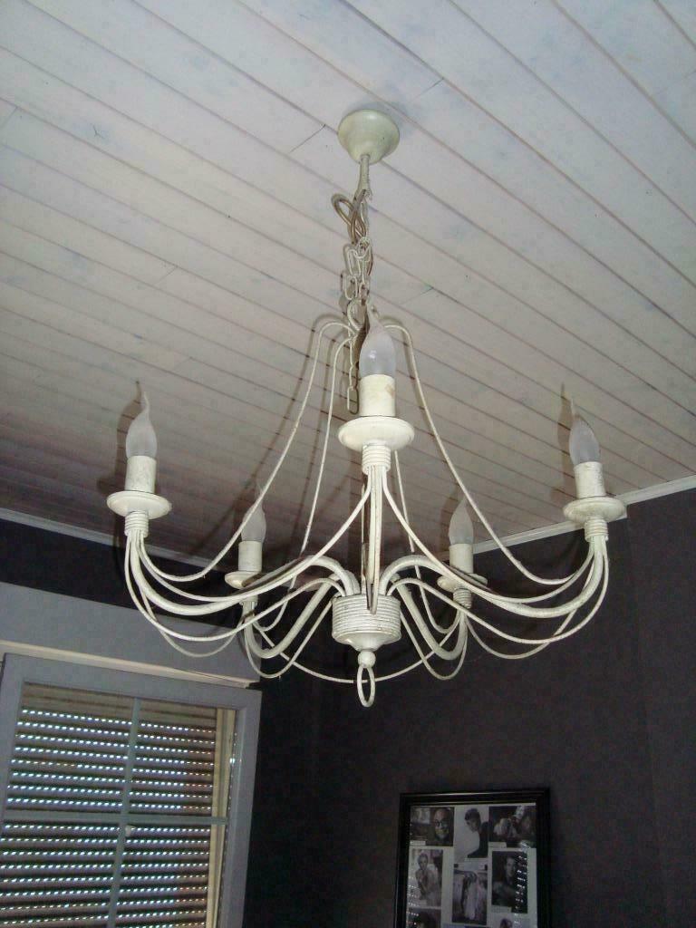 A vendre lustre en métal  style shabby chic., Ophalen, Gebruikt, Metaal
