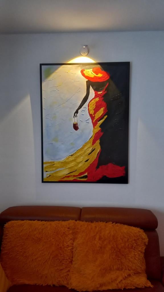 Lady in red 90 op 120, Antiek en Kunst, Ophalen