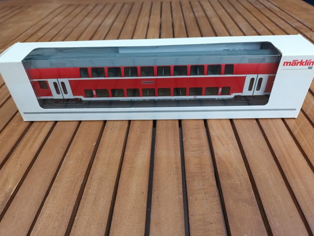 Marklin dubbeldek wagon DB 43585, Ophalen of Verzenden, Gebruikt, Wagon