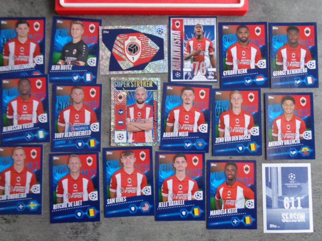 AUTOCOLLANTS DE FOOTBALL TOPPS fc ANVERS 2023/24 18X ETAT NE, Envoi