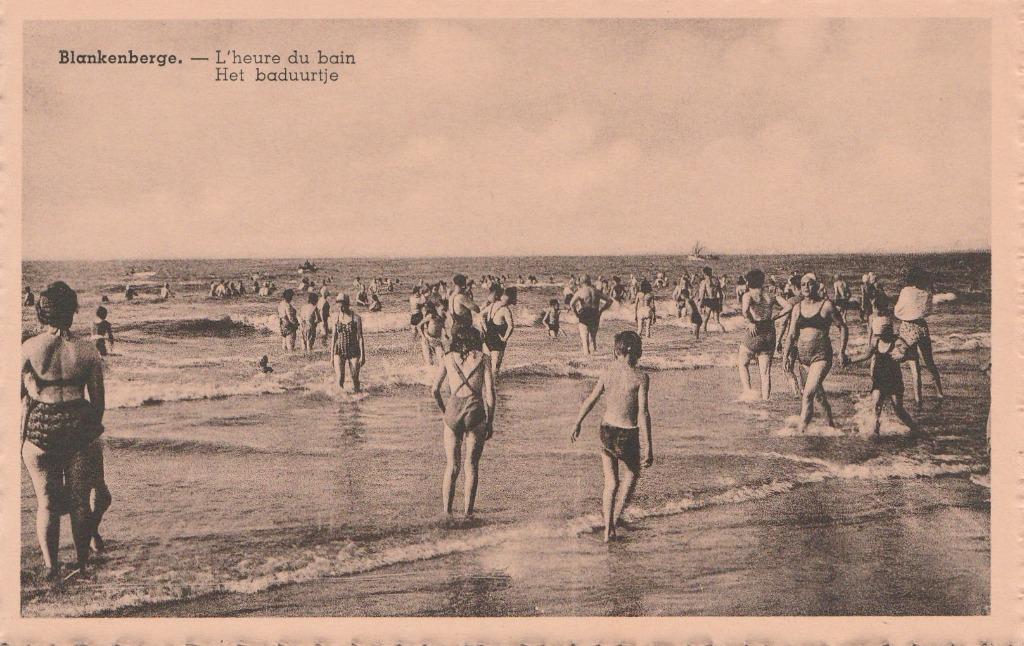 CARTE POSTALE BLANKENBERGE - L'HEURE DU BAIN - Côte Belge, Enlèvement ou Envoi, 1940 à 1960, Non affranchie, Flandre Occidentale