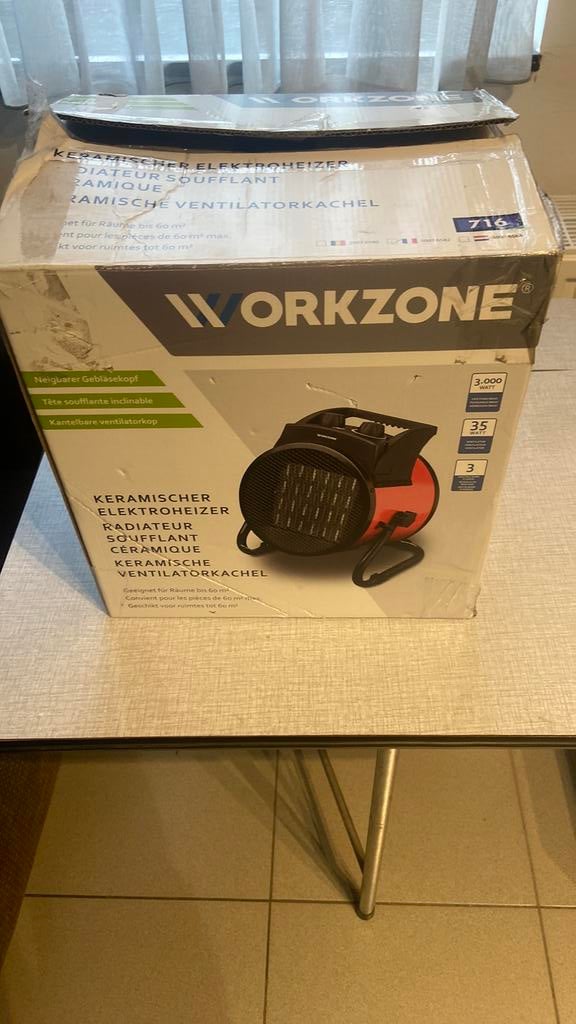Workzone keramische warmeluchtblazer 3000 watt, Ophalen, Zo goed als nieuw