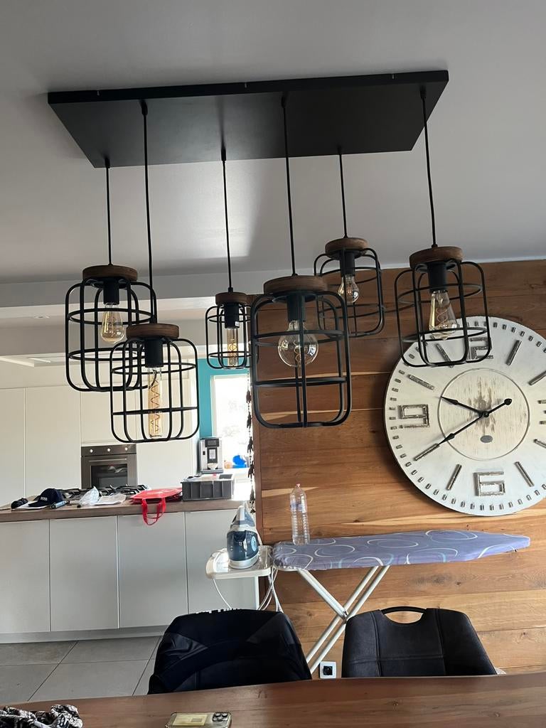 Luster met zes lampen, Huis en Inrichting, Ophalen, Zo goed als nieuw