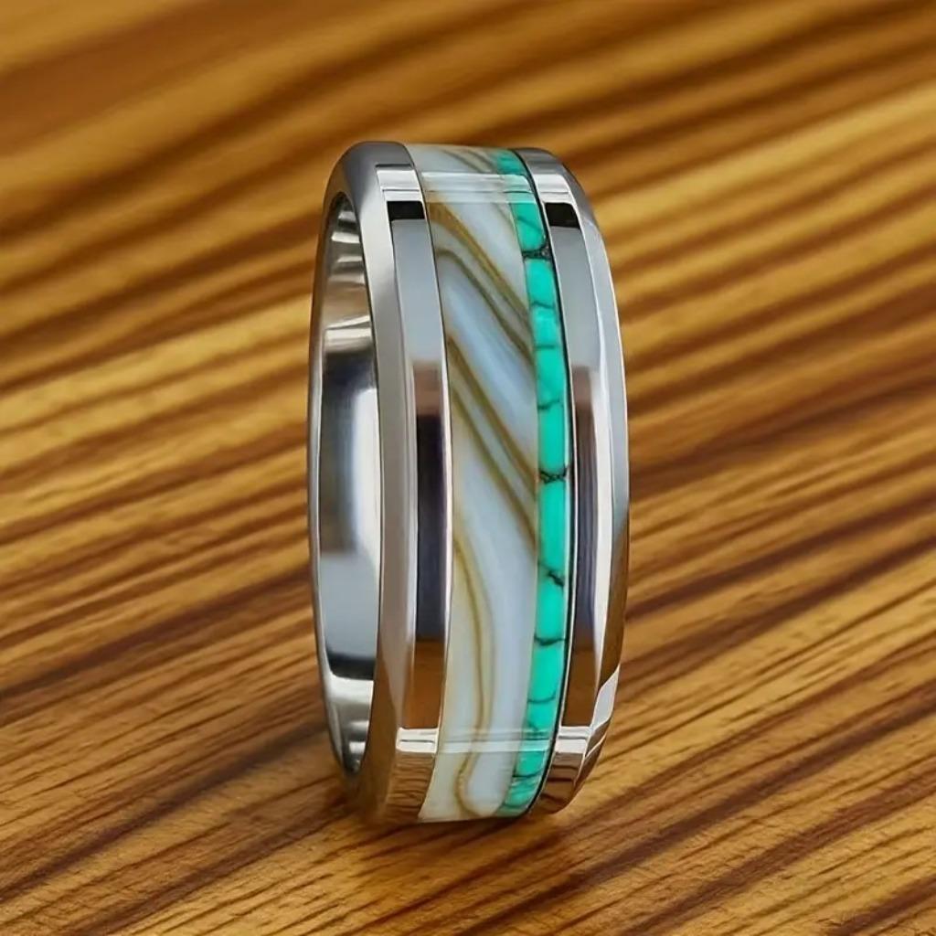 Bague en acier inoxydable RVS002-17.5, Neuf, Femme ou Homme, Fer ou Acier, 17 à 18