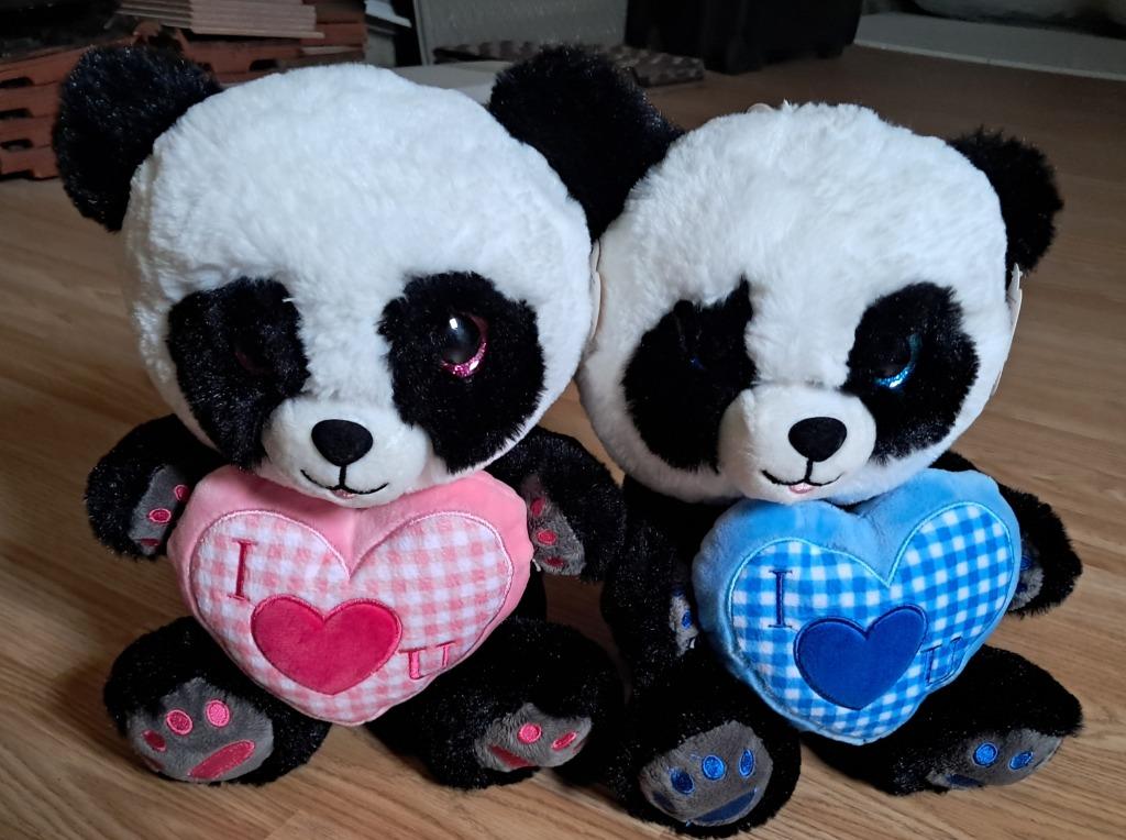 Panda knuffel peluche plush 35cm in nieuwstaat, Beer, Blauw, Nieuw, Ophalen of Verzenden