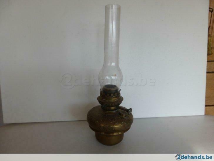 oude  koperen lamp " lampe Belge ", Maison & Meubles, Lampes | Autre, Utilisé, Enlèvement
