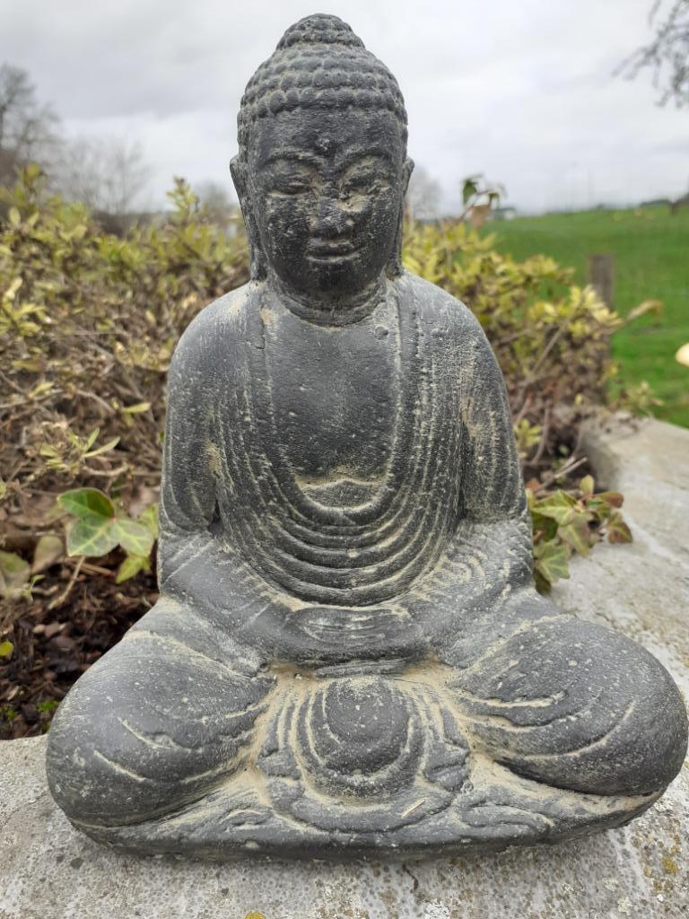 Bouddha japonais en pierre patinée (hauteur 16 cm), Enlèvement ou Envoi, Neuf