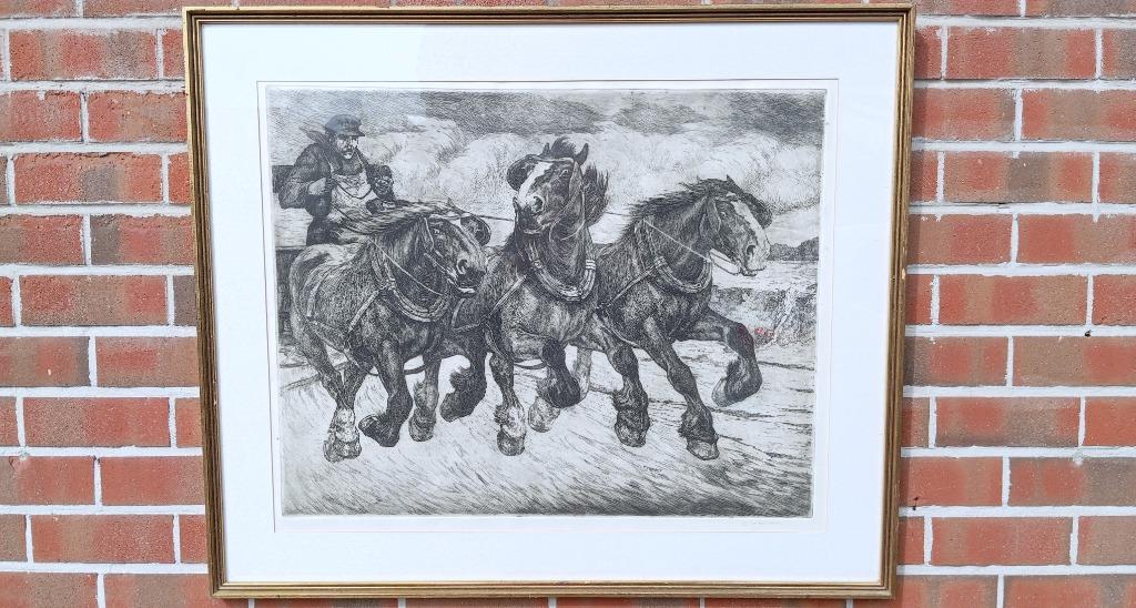 eerste proefdruk ets CONSTANT EUGENE DE BUSSCHERE, Antiek en Kunst, Ophalen