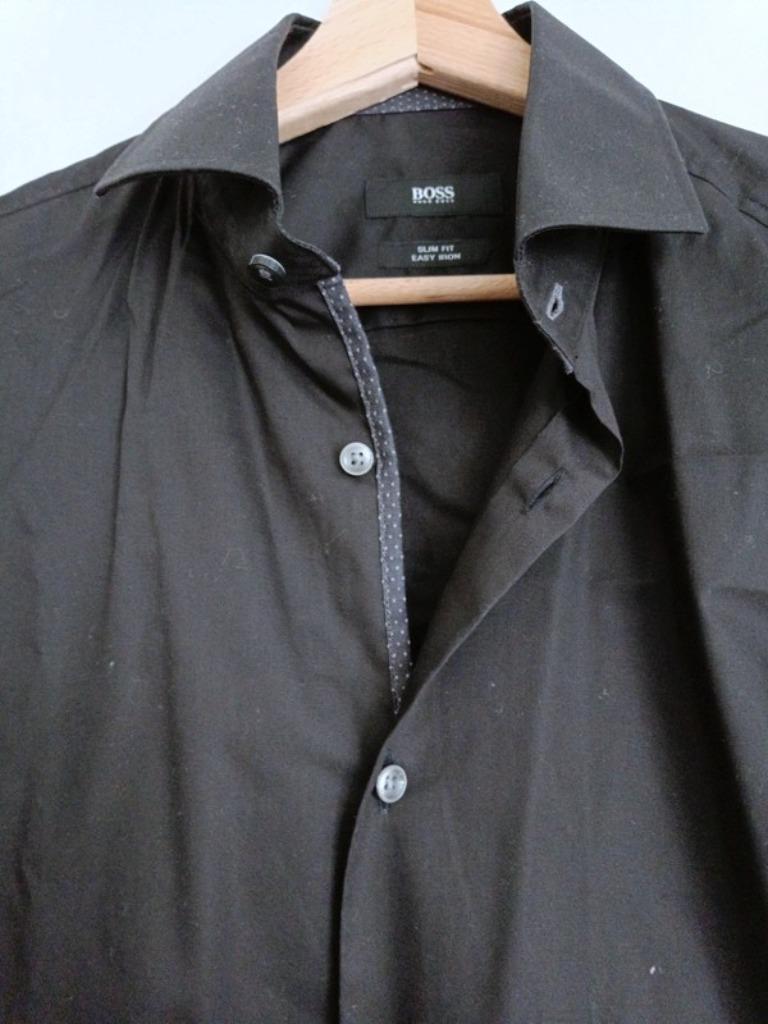 Chemise noire Hugo Boss pour homme, taille 38, Enlèvement ou Envoi, Tour de cou 38 (S) ou plus petit, Comme neuf, Hugo Boss