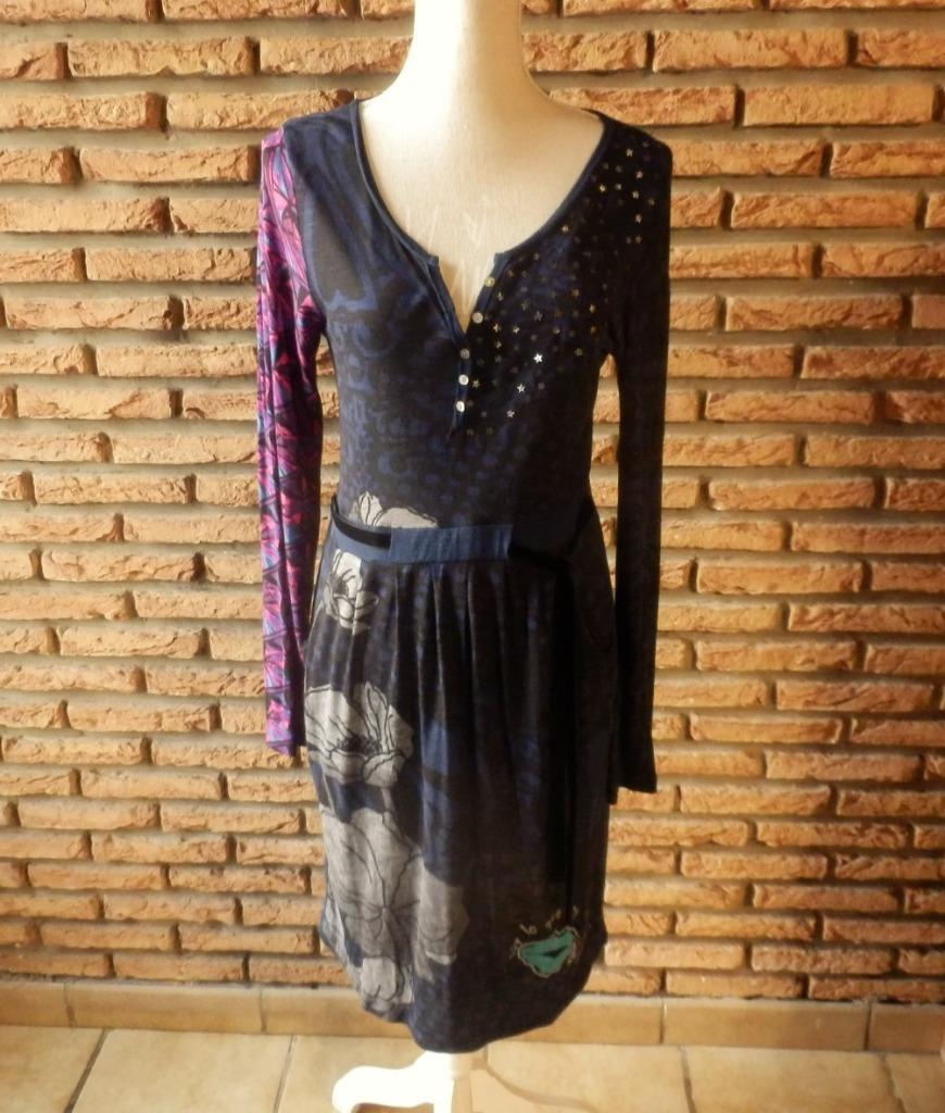 --(79)- robe femme t.38 bleue - desigual -, Taille 38/40 (M), Enlèvement ou Envoi, Comme neuf, Desigual