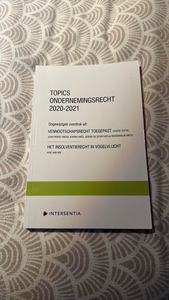 Topics ondernemingsrecht, Boeken, Ophalen of Verzenden, Zo goed als nieuw