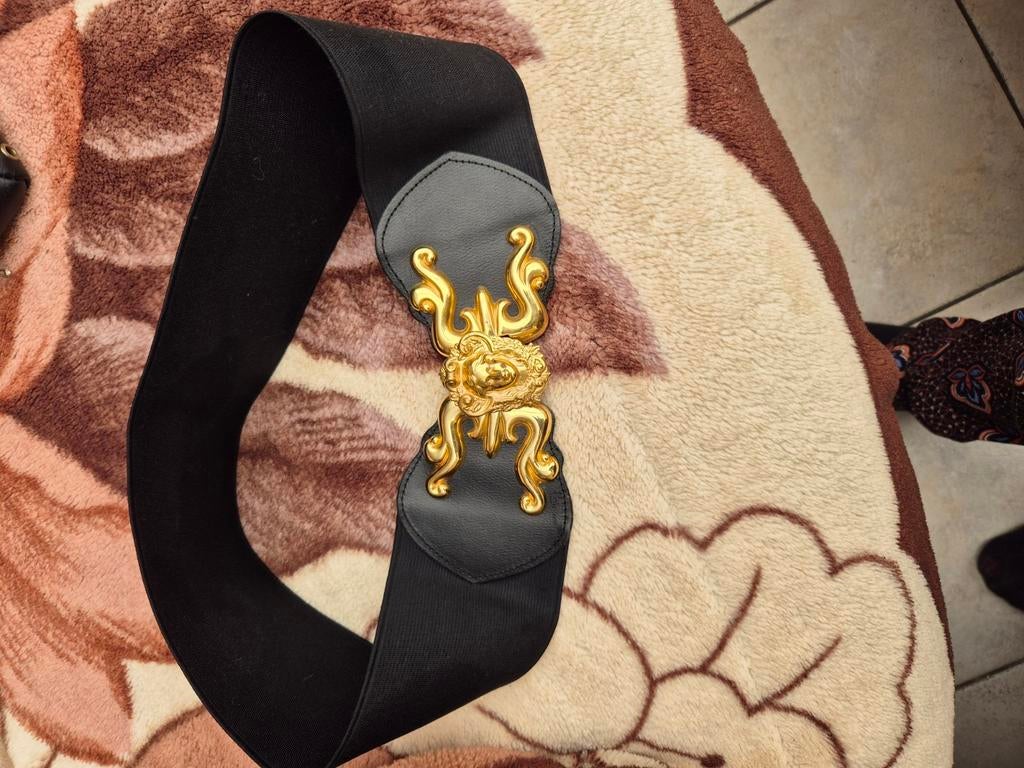 Elastische Medusa /Versace riem/ belt zwart/ goudkleurig, Ophalen of Verzenden, Zo goed als nieuw, Zwart