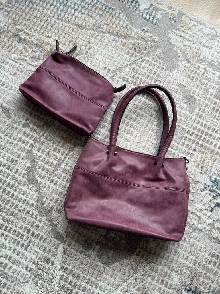 Marc Picard + mini tasje, Handtassen en Accessoires, Tassen | Damestassen, Ophalen of Verzenden, Zo goed als nieuw, Paars, Handtas