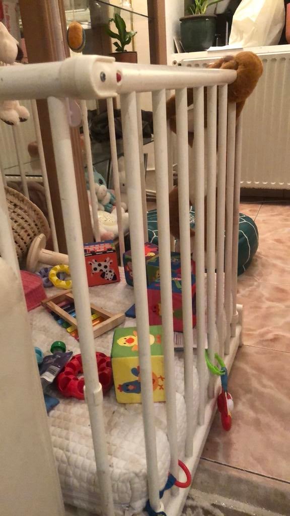 Box wit opvouwbaar, Kinderen en Baby's, Ophalen, Zo goed als nieuw, Rechthoekig, In hoogte verstelbaar