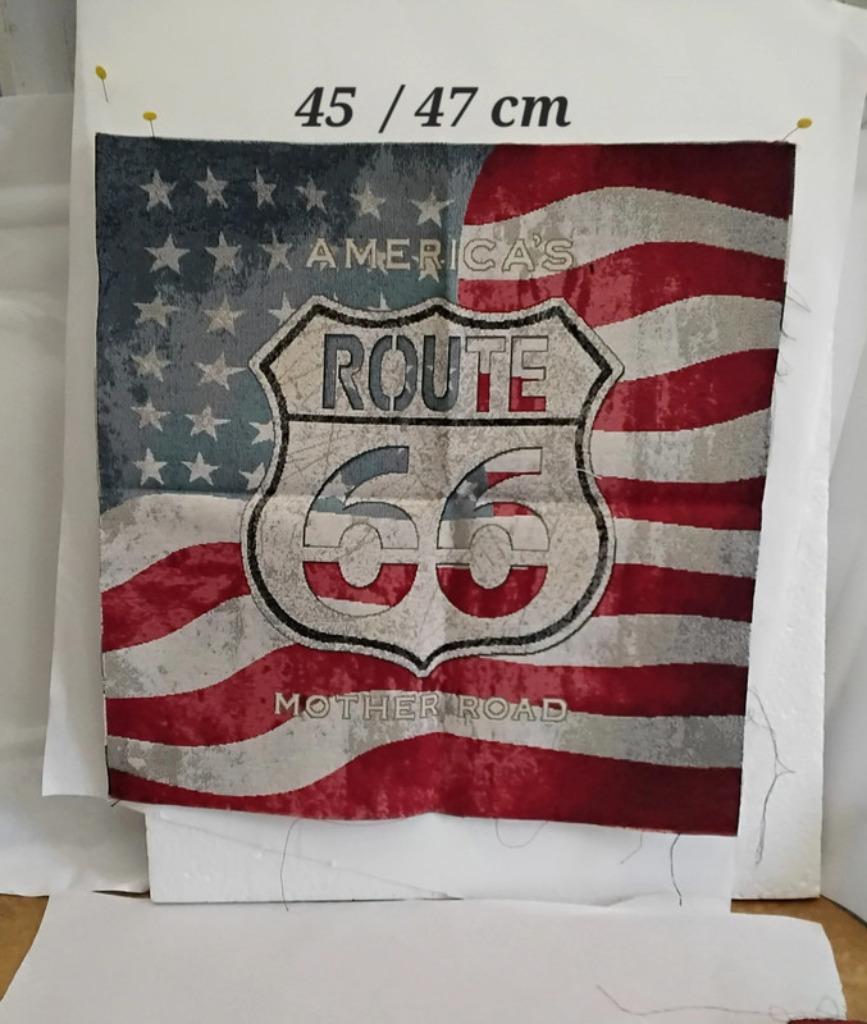 coupon tissu , ameublement , route 66, Enlèvement ou Envoi, Coton, 30 à 120 cm, 30 à 200 cm