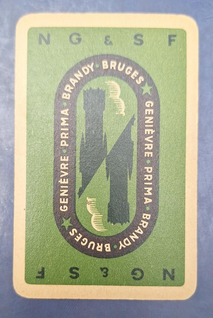 Carte à jouer Bruges — N G & S F Genievre, green_70, Collections, Enlèvement ou Envoi, Utilisé, Carte(s) à jouer