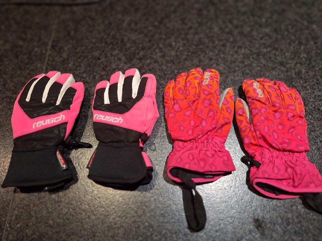 Twee paar skihandschoenen voor kind, Enlèvement ou Envoi, Taille 34 (XS) ou plus petite, Porté, Reusch