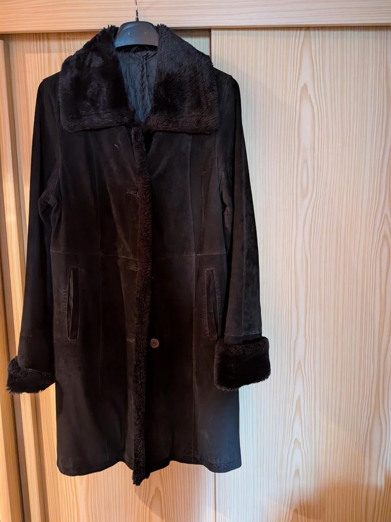 Zwarte jas in daim., Kleding | Heren, Ophalen, Zo goed als nieuw