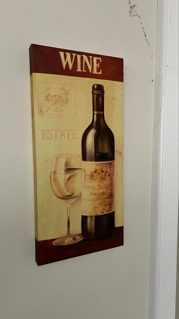 Image sur toile Vin rouge 50x24, Neuf, Enlèvement, Imprimé, Moins de 50 cm