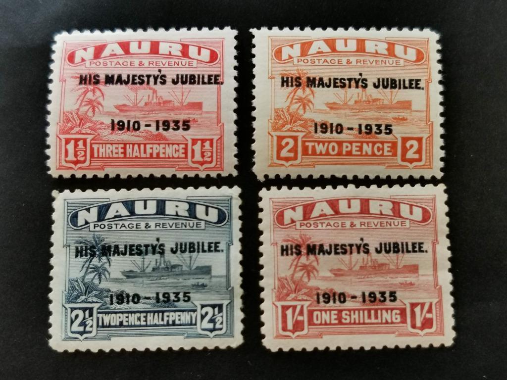 Nauru 1935 - Anniversaire du roi George V - surcharge *, Enlèvement ou Envoi, Non oblitéré