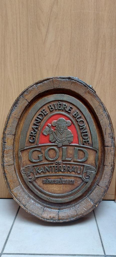 Belle pièce de collection Bière Gold de Kanterbrau, Collections, Enlèvement ou Envoi, Comme neuf, Panneau, Plaque ou Plaquette publicitaire