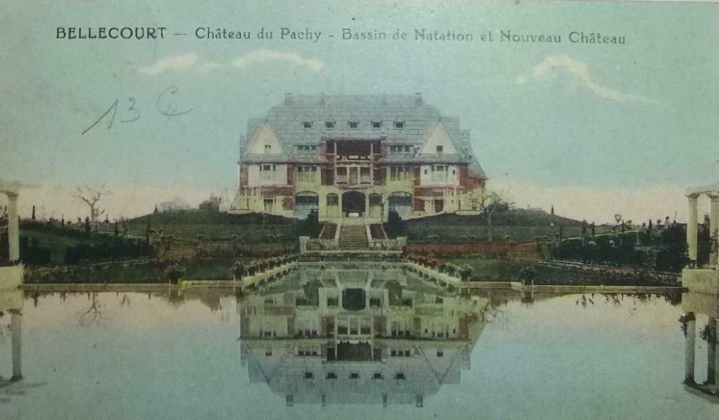 Postkaart Bellecourt Château du Pachy en Zwembad, Ophalen of Verzenden, 1920 tot 1940, Gelopen, Henegouwen