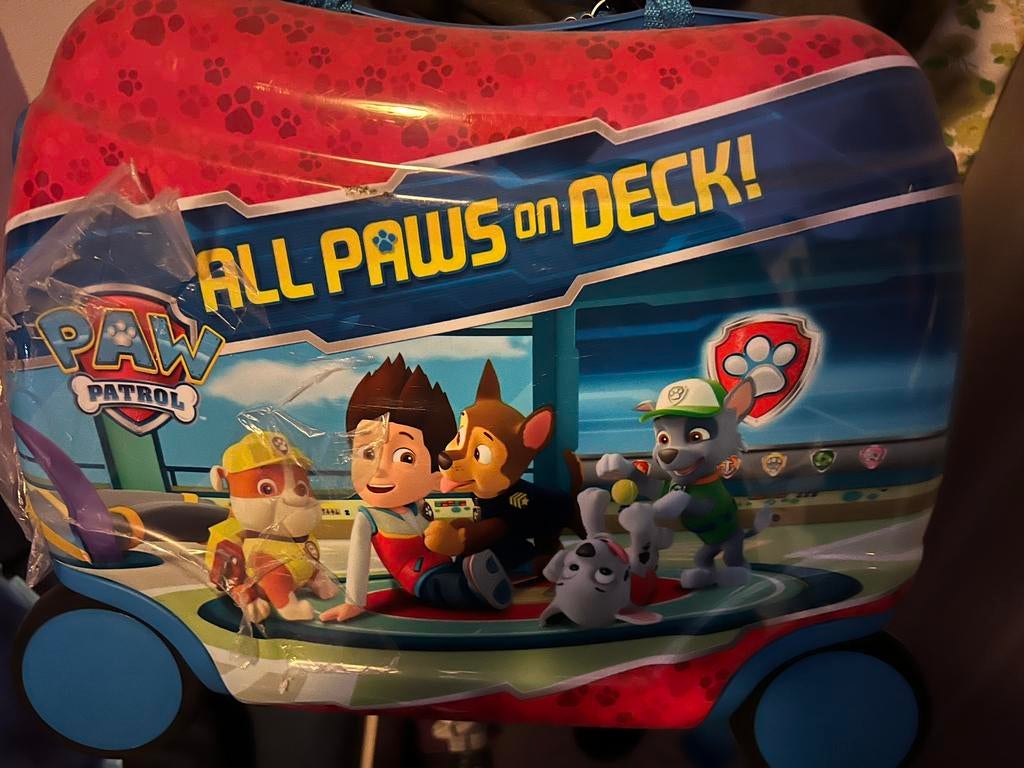 Paw Patrol trolley met wielen, Ophalen of Verzenden, Gebruikt, Hard kunststof, Wieltjes