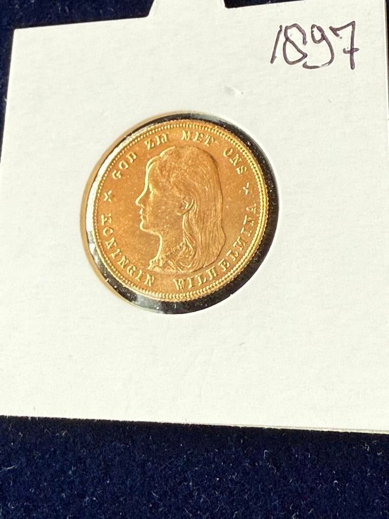 Gouden Tientje Wilhelmina. 1897, Postzegels en Munten, Koningin Wilhelmina, Losse munt, Goud, Overige waardes